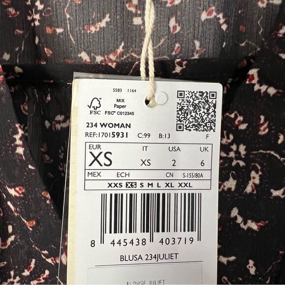 Mango Floral Print Sheer Long Sleeve Blouse - Picture 7 of 9